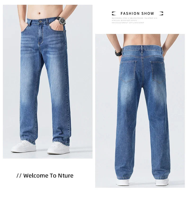 Men's Summer Thin Straight Jeans | Breathable & Comfortable Trousers