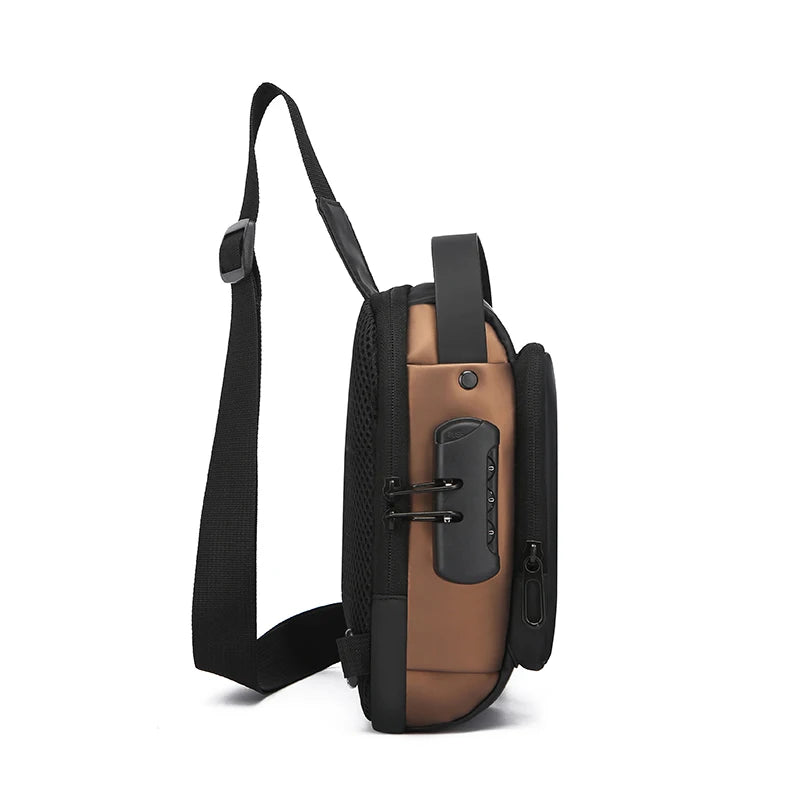 Men's Anti-Theft Sling Bag | USB Charging Crossbody Pack