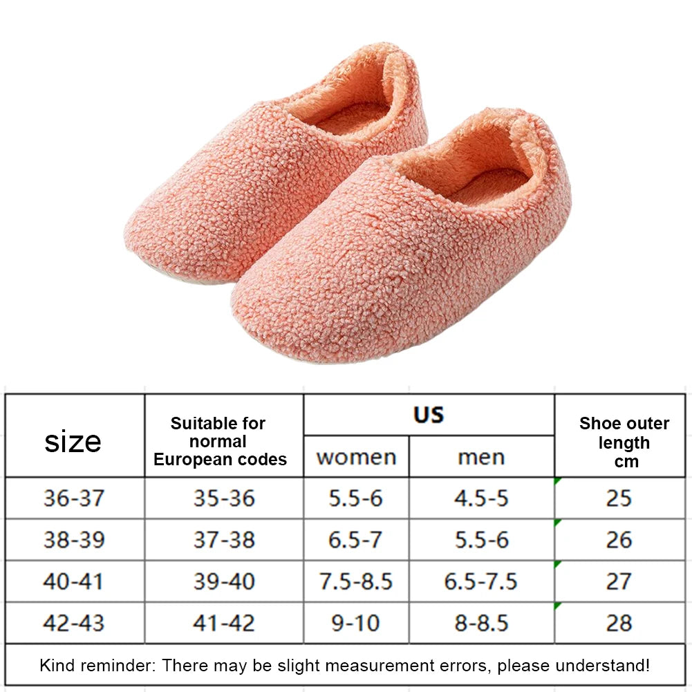 Cozy Women Plush Closed-Back Slippers | Warm Comfortable Indoor Shoes