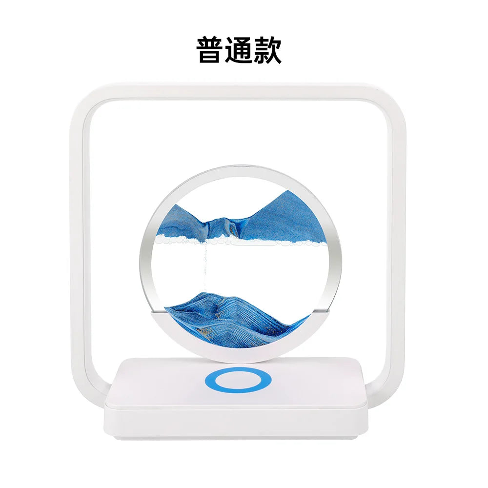 Flowing Sand Wireless Charging Desk Lamp | Modern Night Light