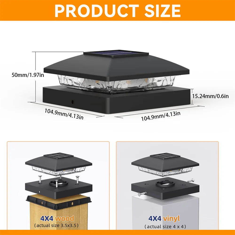 6PCS Solar Post Cap Light | Eco-Friendly Outdoor Lighting