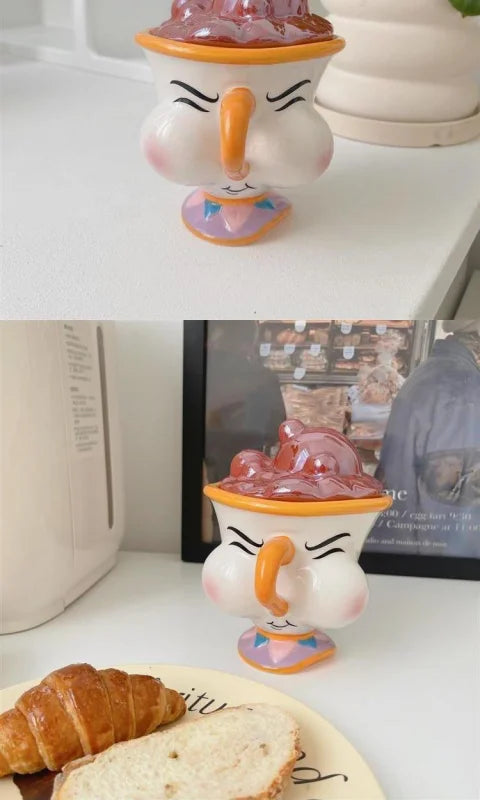 Taza de cerámica creativa con tapa | Perfecta para café y té