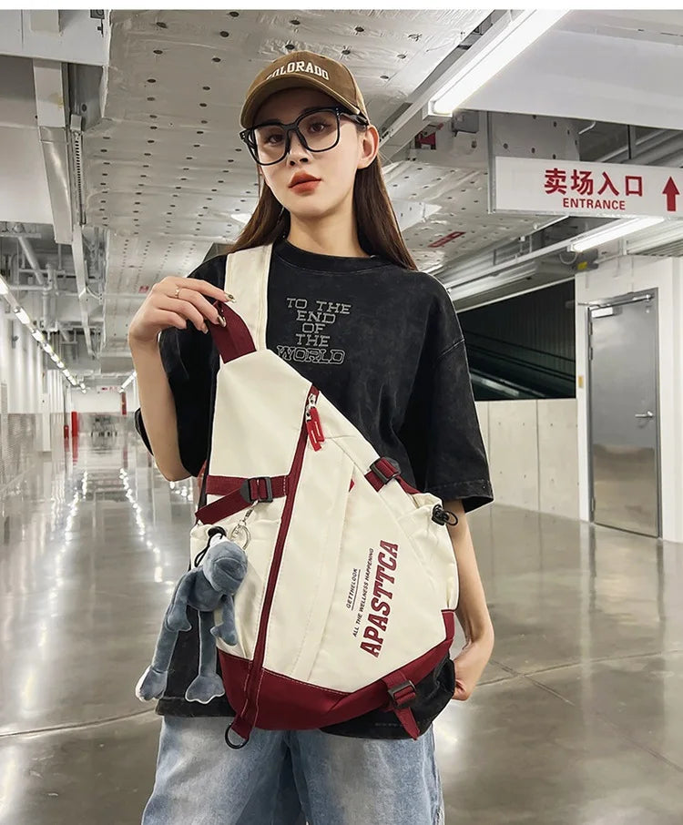 Outdoor Motorcycle Sport Travel Crossbody Bag Tactical Multifunction Waterproof Single Shoulder Backpack Unisex Casual Chest Bag