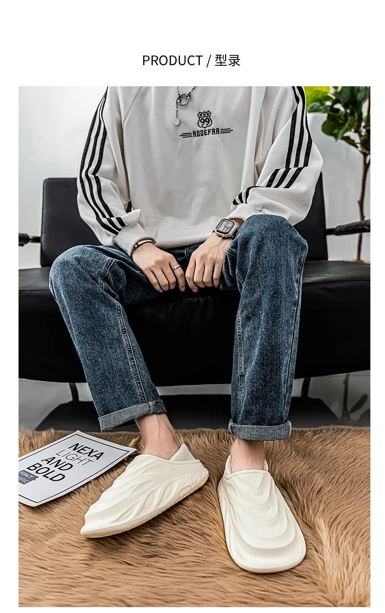 Men’s Velvet-Lined Winter Slippers | Cozy Non-Slip House Shoes