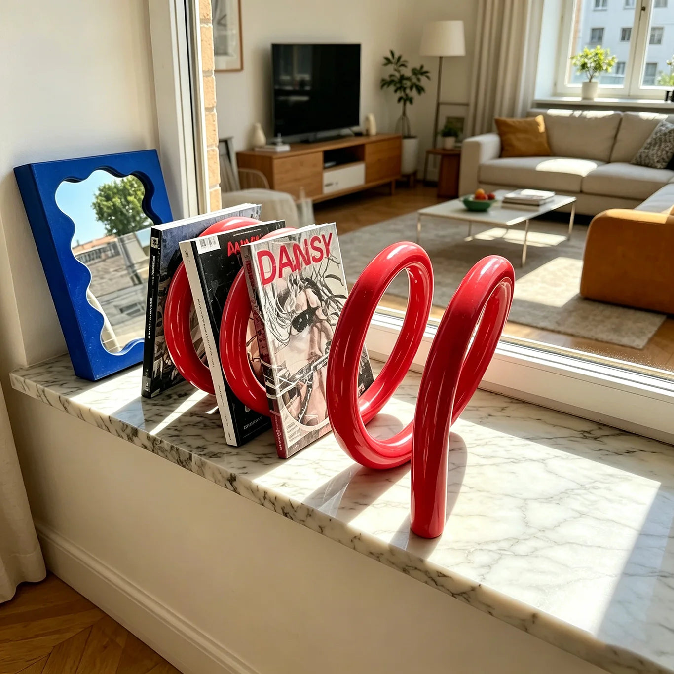 Sturdy Orange Rotating Spiral Bookstand | Office & Study Organizer