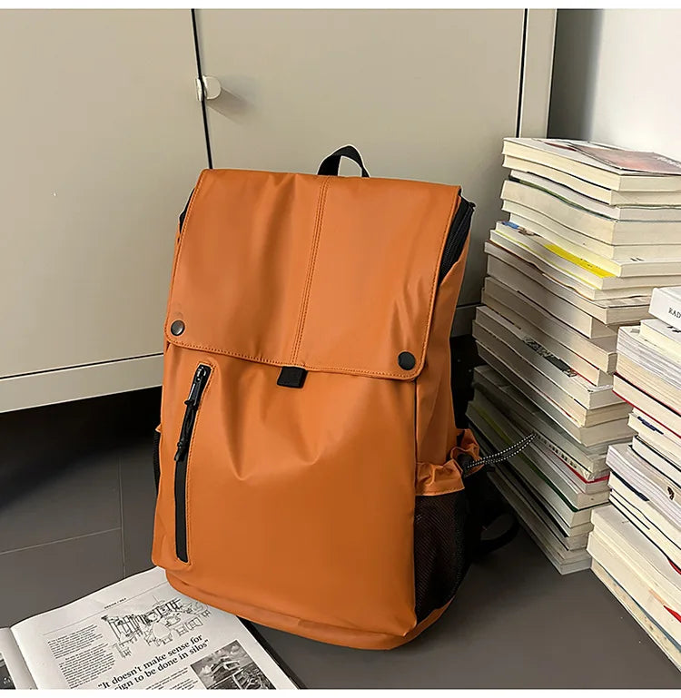 Large Waterproof Leather Backpack for Travel & Business - Unisex