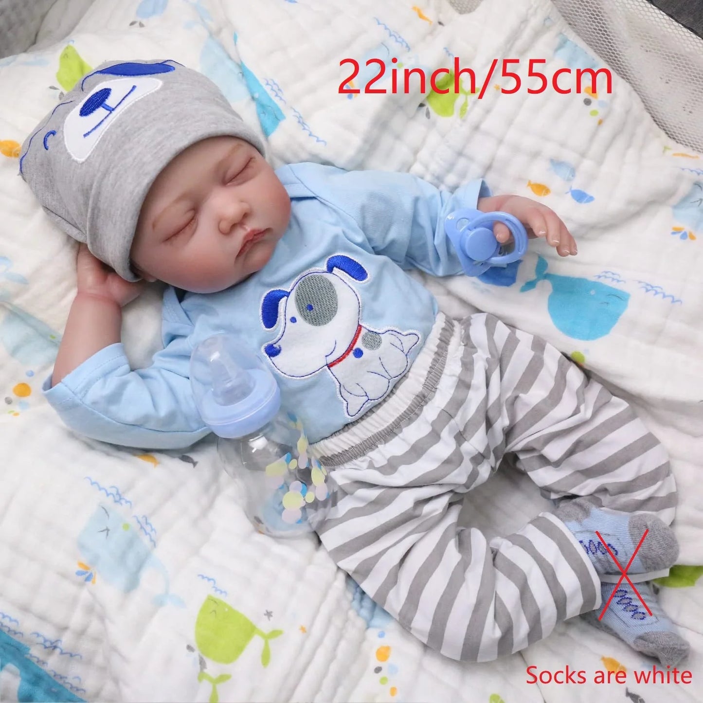 Muñeca Reborn Realista de 22 Pulgadas | Ojos Cerrados, Coleccionable