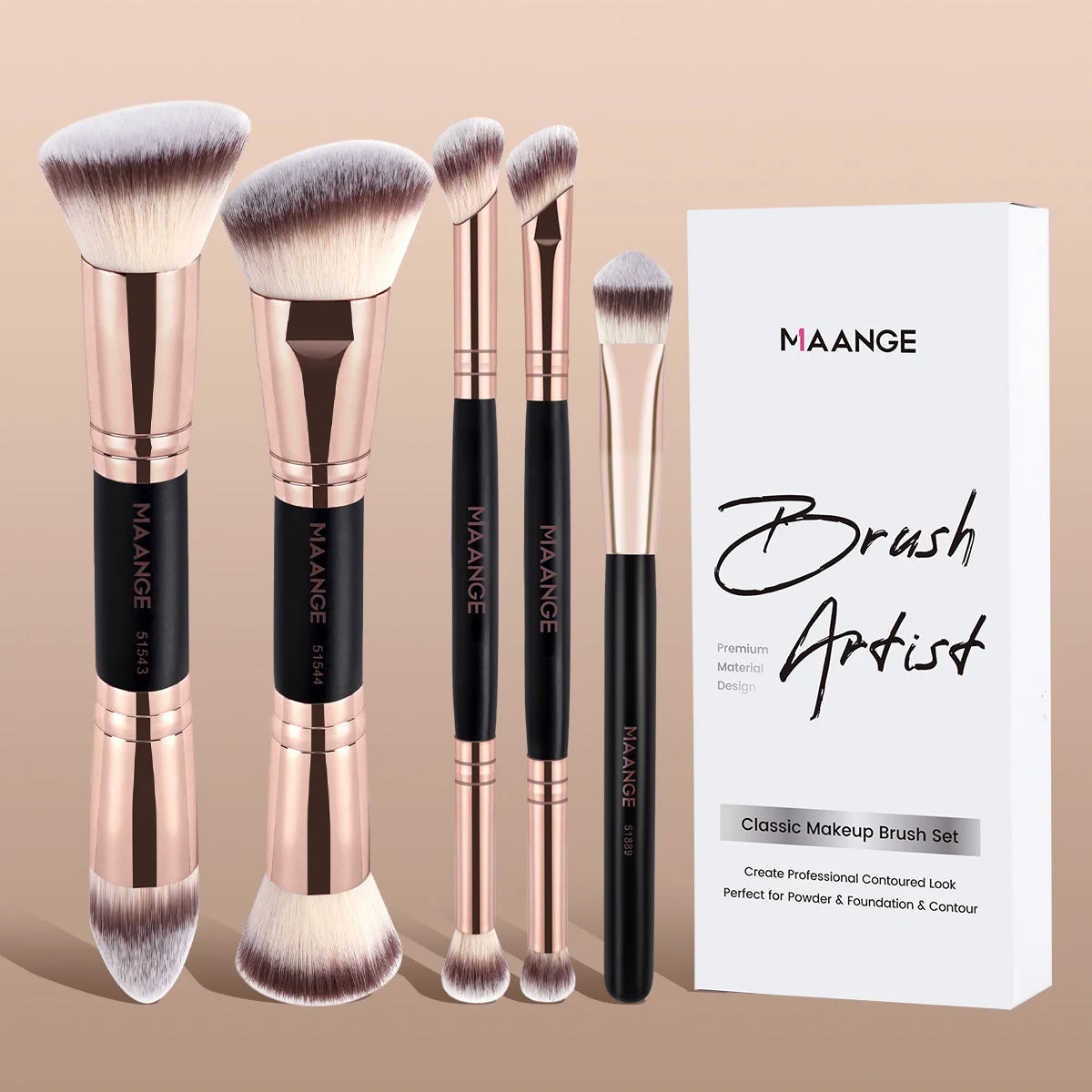 5pcs Makeup Brush Set | Essential Brushes for Stunning Beauty Looks