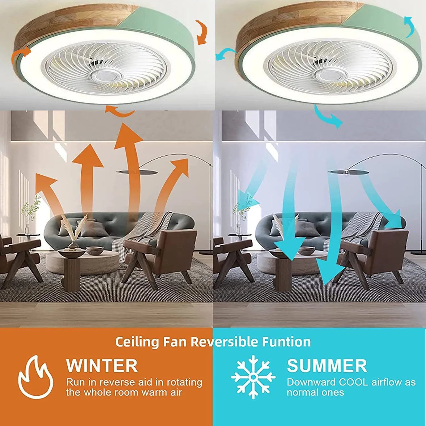 52CM Ceiling Fan Light with Remote Control | Modern Home Comfort
