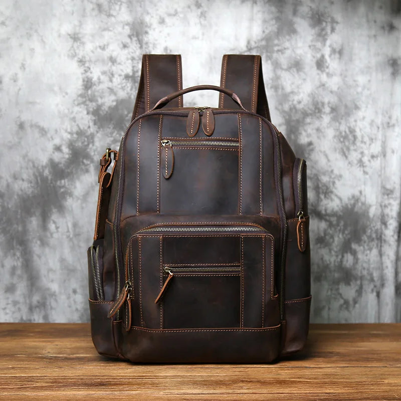 Stylish Retro Genuine Leather Men's Backpack | Travel Companion