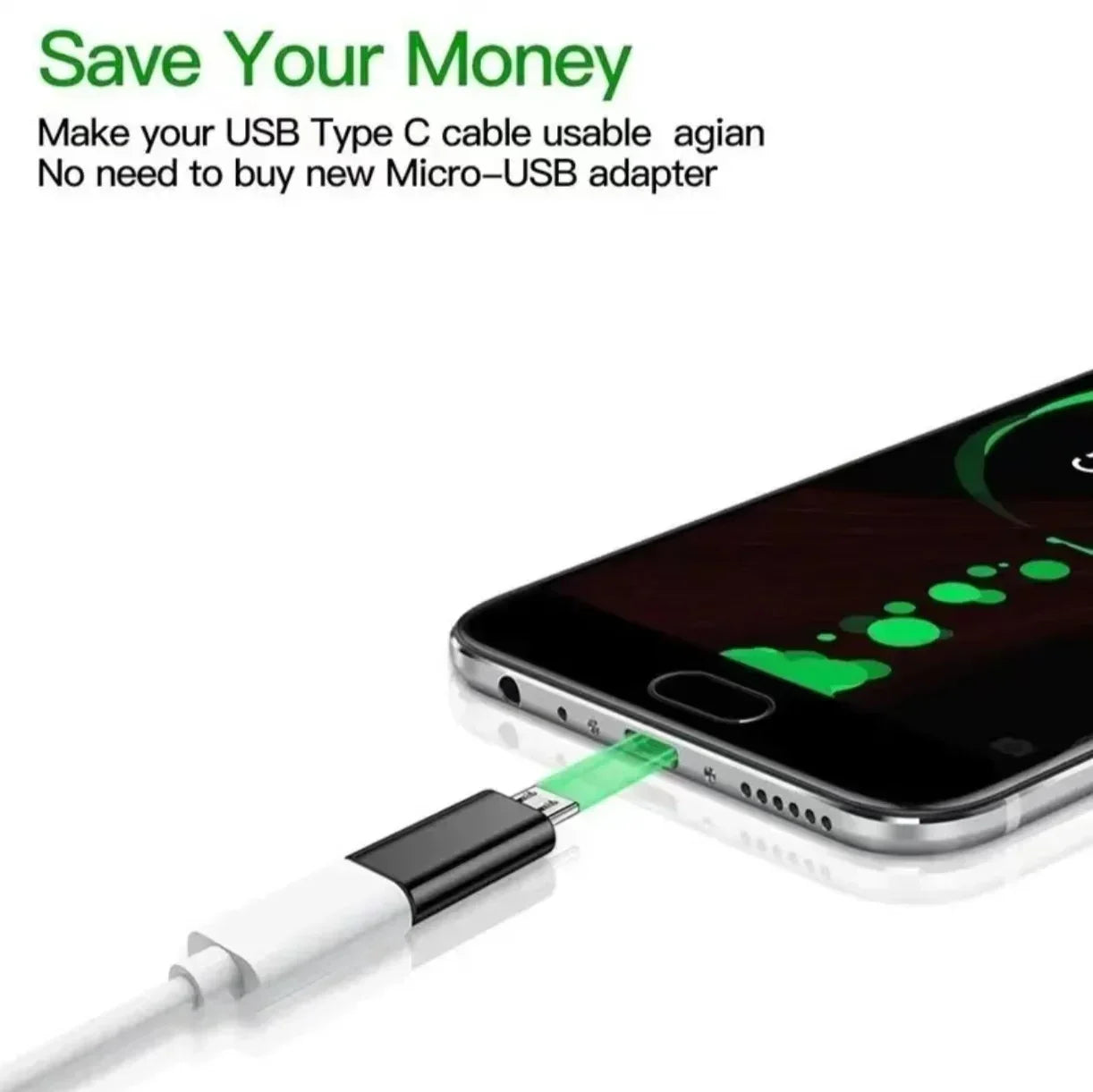USB C to Micro USB Adapter | Fast Charging & Data Sync