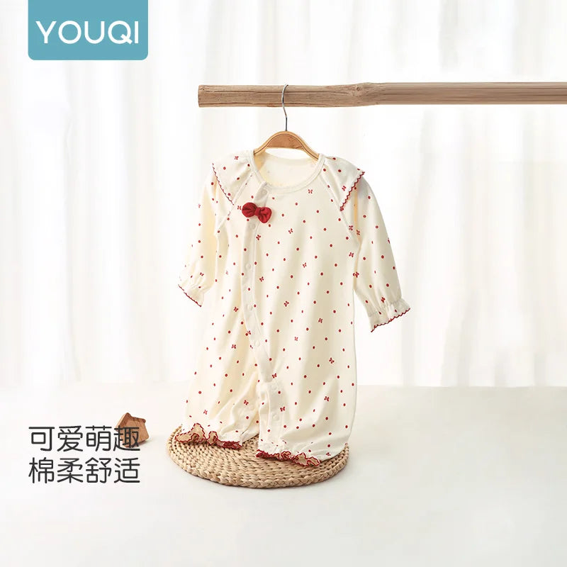 Adorable Baby Girls' Cotton Autumn Romper | Comfort & Style