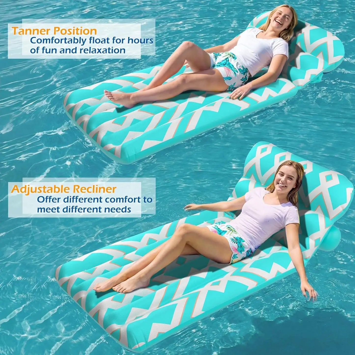 Ultra-Comfort Inflatable Pool Float for Adults | Adjustable Lounge Chair