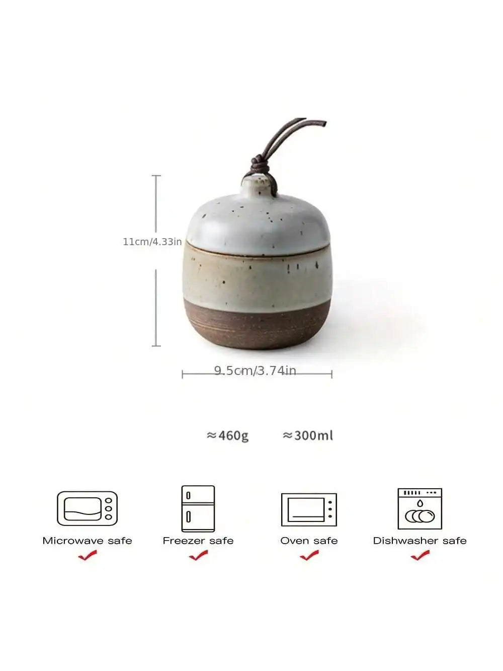 Elegant Japanese Style Stoneware Bowl with Lid for Stews & Soups