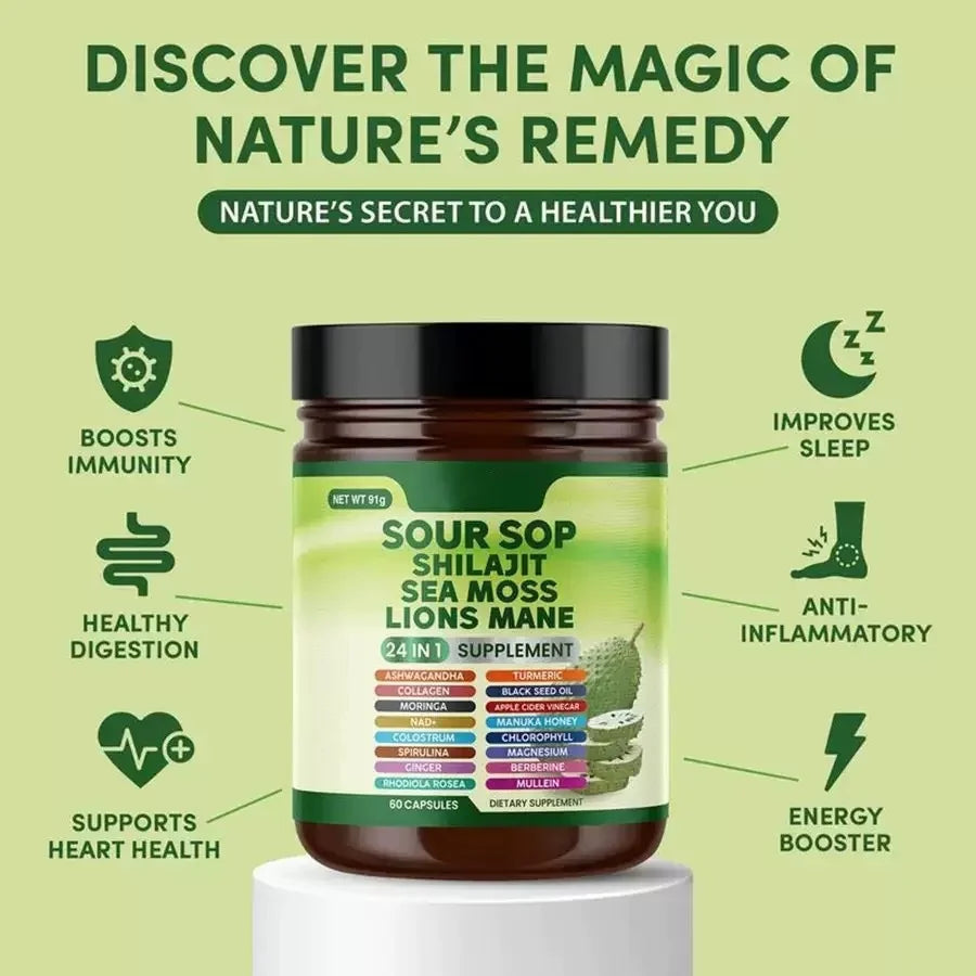 24-In-1 Soursop Supplement | Boost Digestion & Immunity
