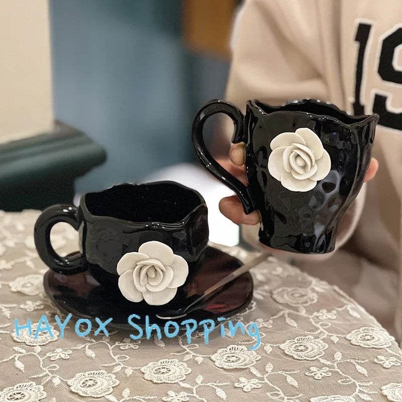 Elegant 3D Rose Ceramic Coffee Mugs | Stylish Drinkware for Every Occasion