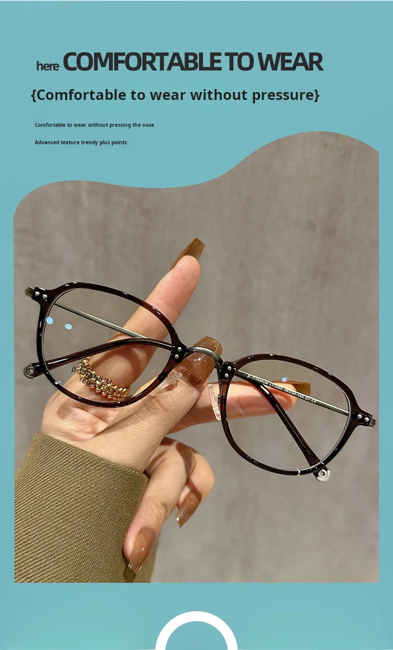 Stylish Half Titanium Oval Eyeglasses for Women | Fashion Meets Function