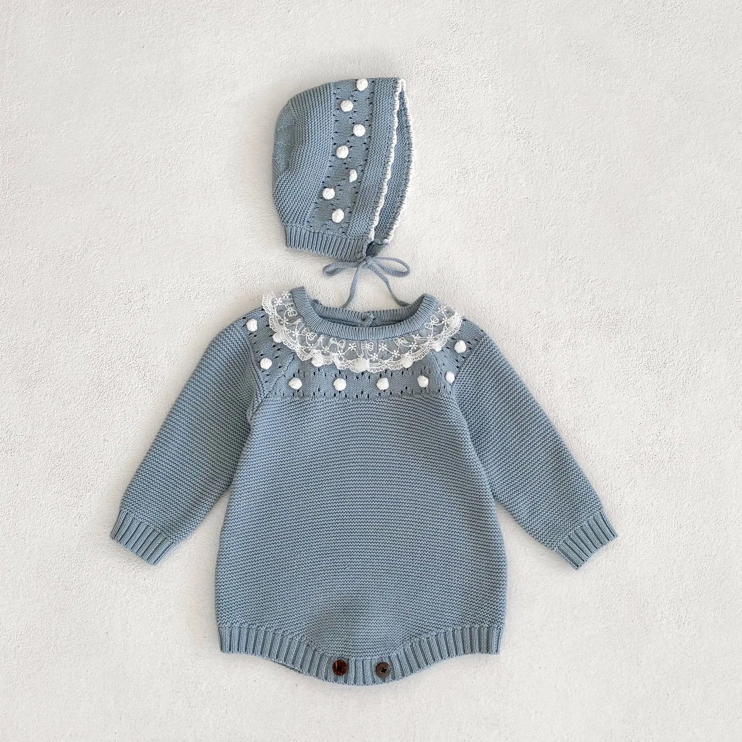 Warm Lace Baby Girl Romper | Cozy Infant Princess Jumpsuit