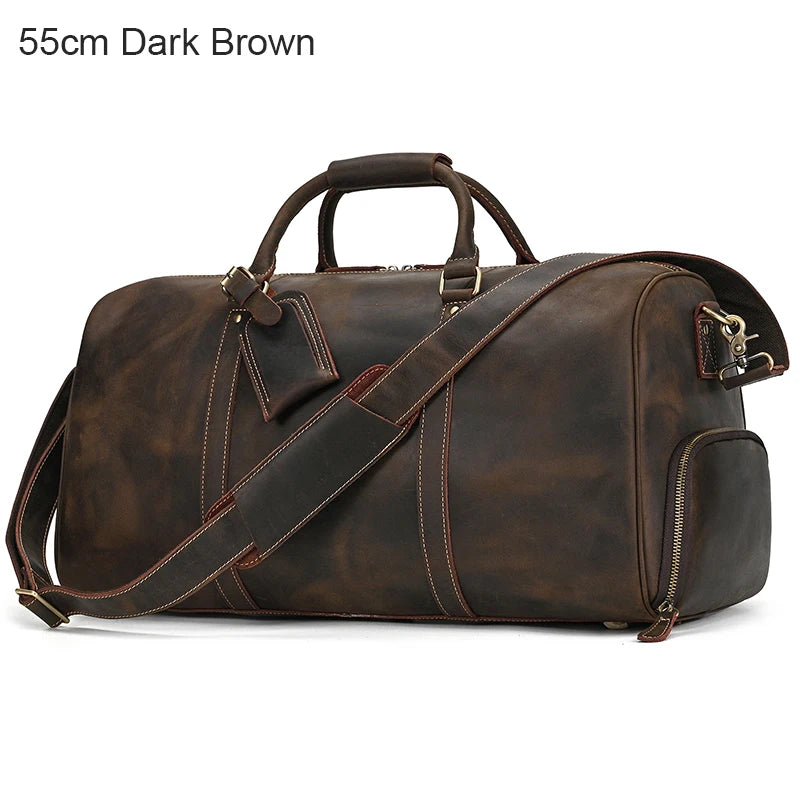 Luxury Genuine Leather Travel Bag for Men & Women | Versatile Duffle