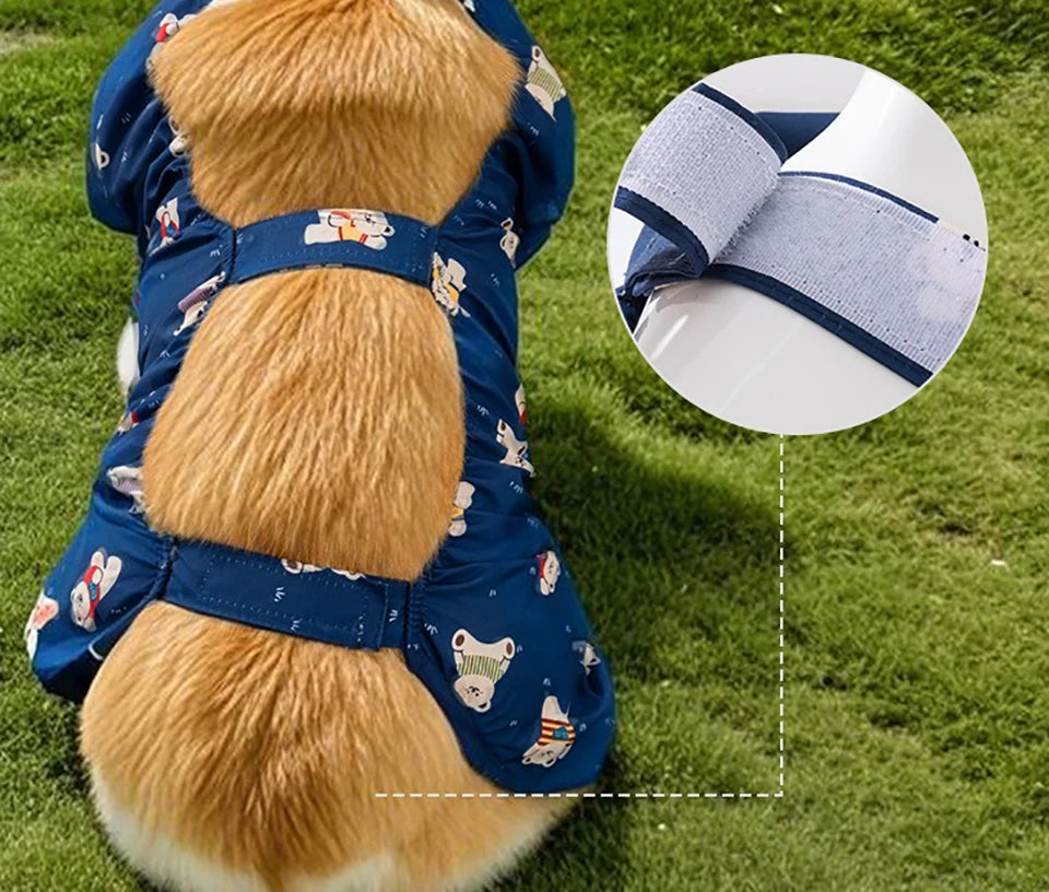 Waterproof Pet Pants | Summer Full Print Corgi Dog Clothing
