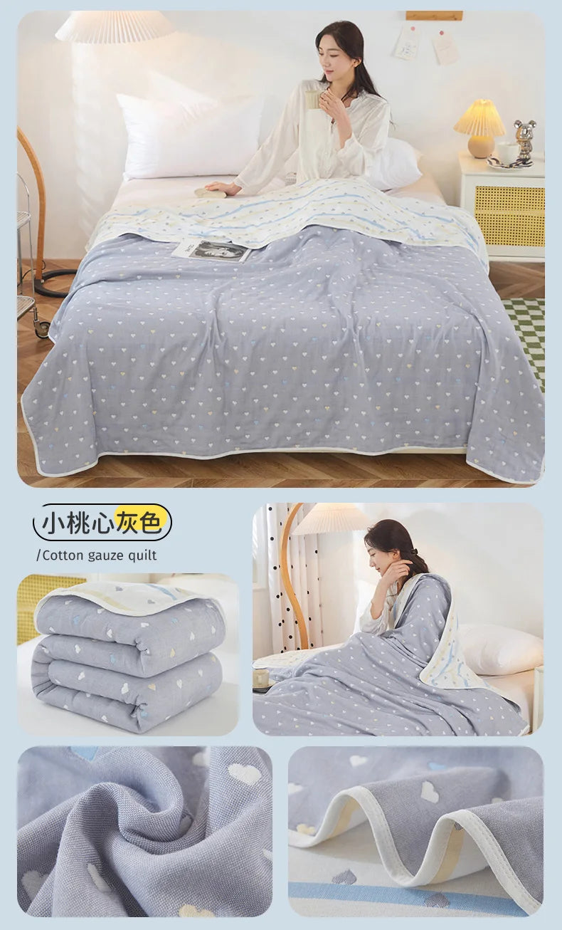 Breathable Summer Quilt | Multi-functional Cotton Towel Blanket