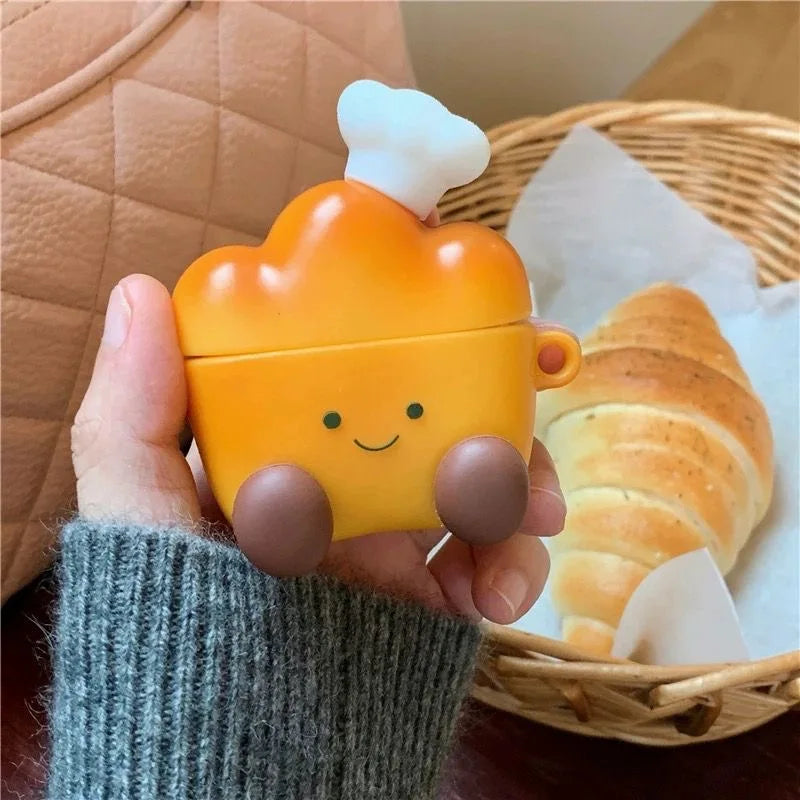 3D Toast Bread Cartoon AirPods Pro Case | Cute Silicone Cover