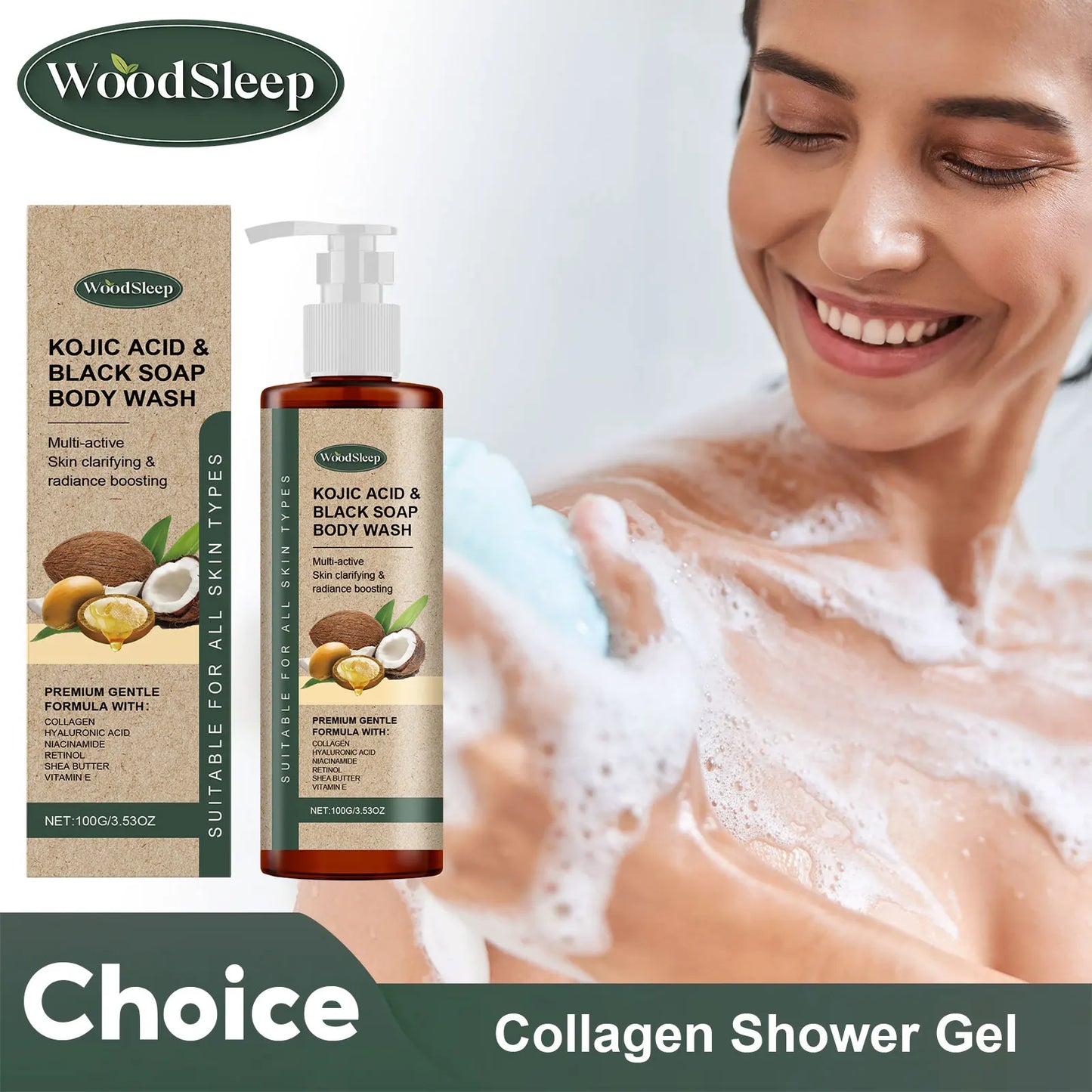 Collagen Shower Gel | Brighten Skin & Control Oil