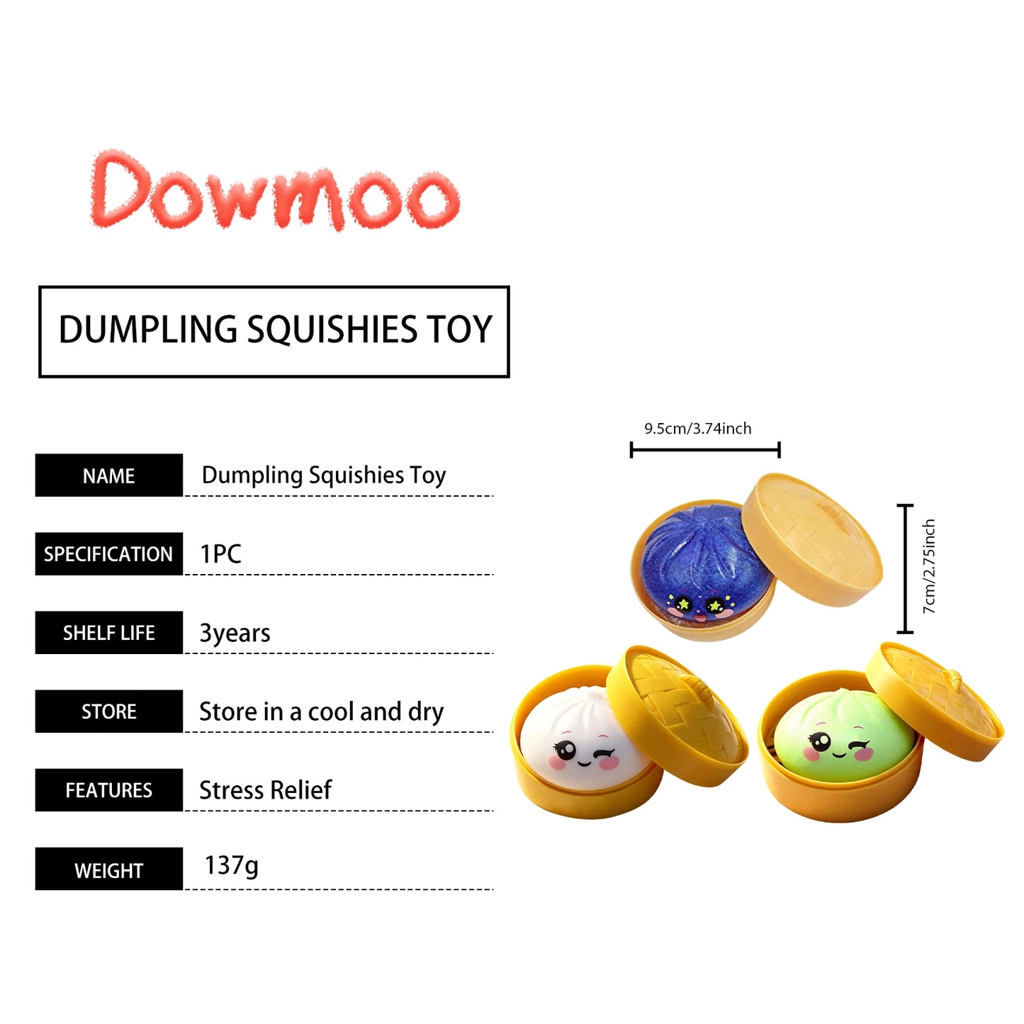 Colorful Simulated Dumpling Stress Ball Relaxing Relieving Anxiety Antistress Enhancing Happiness Rebound Stress Reliever Toy