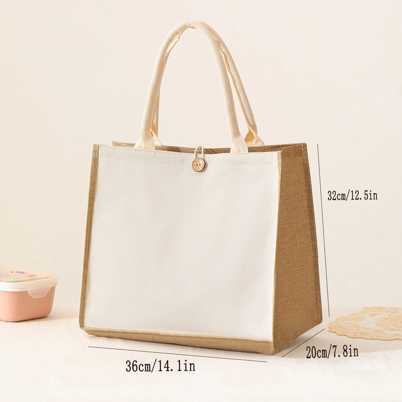 Large Capacity Linen Tote Bag | Versatile Shoulder Bag for Commuting