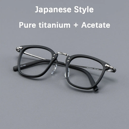 Men's Luxury Pure Titanium Rectangular Frame Eyeglasses | 2026 Style