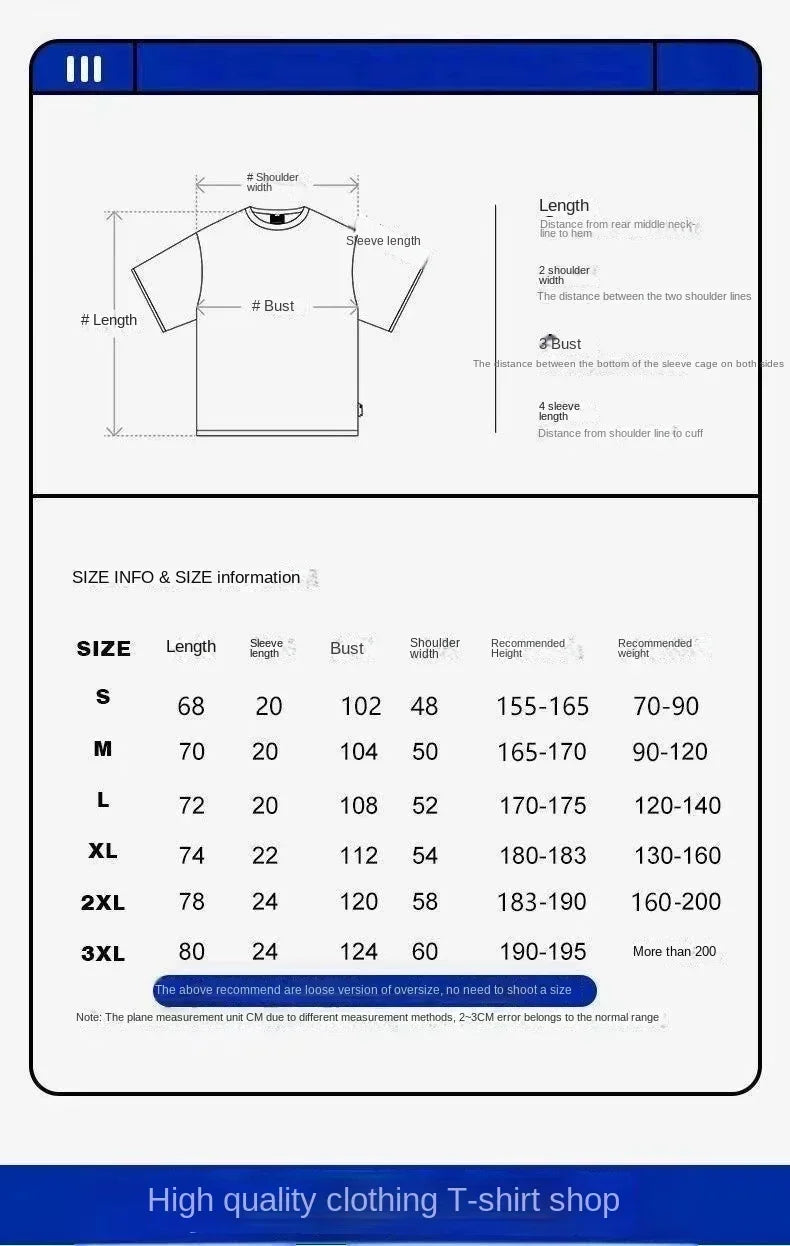 High Quality Cotton Short Sleeve T-Shirt for Men & Women
