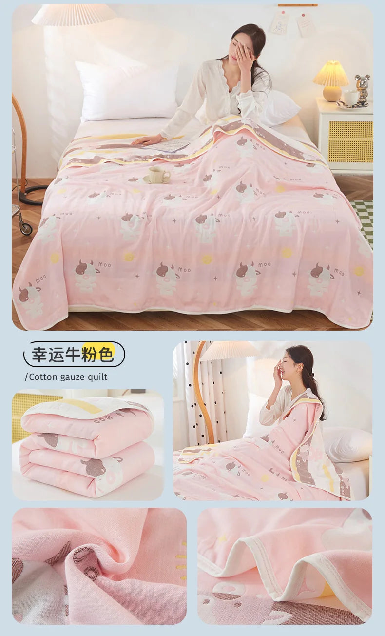 Breathable Summer Quilt | Multi-functional Cotton Towel Blanket