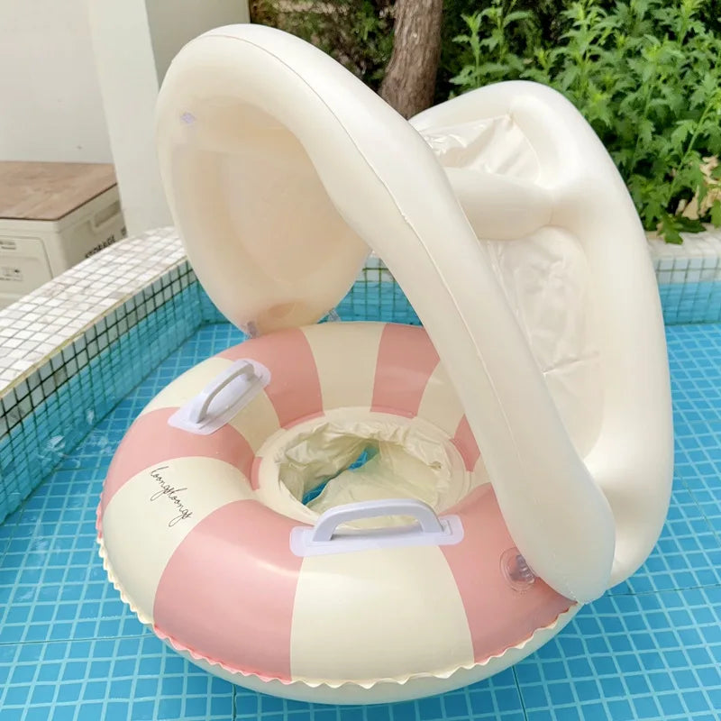 Baby Swimming Ring with Sunshade | Safe Toddler Pool Float