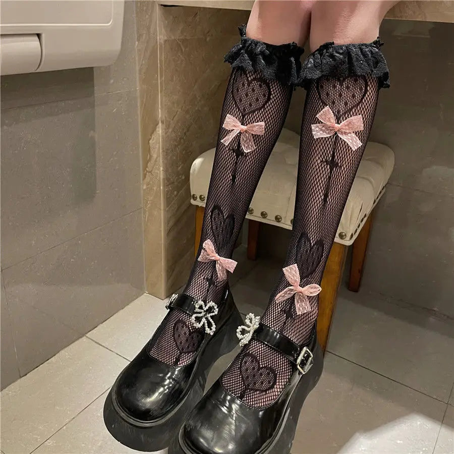 Gothic Long Sexy Stockings | Dark Harajuku Thigh High Hosiery