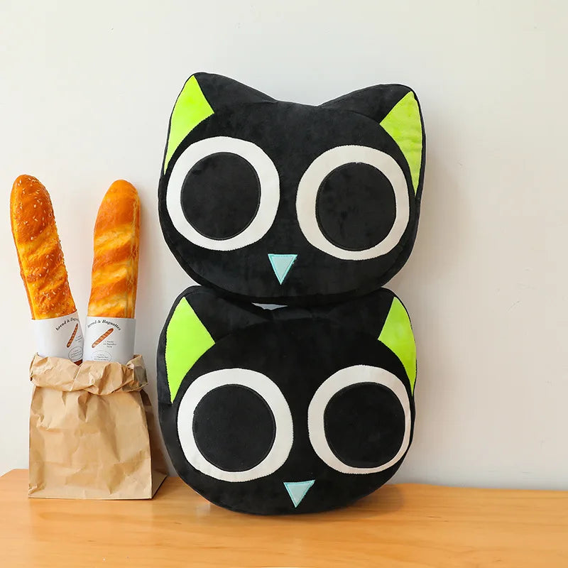Kawaii Black Cat Plush Toy | Adorable Big Eye Cat Pillow