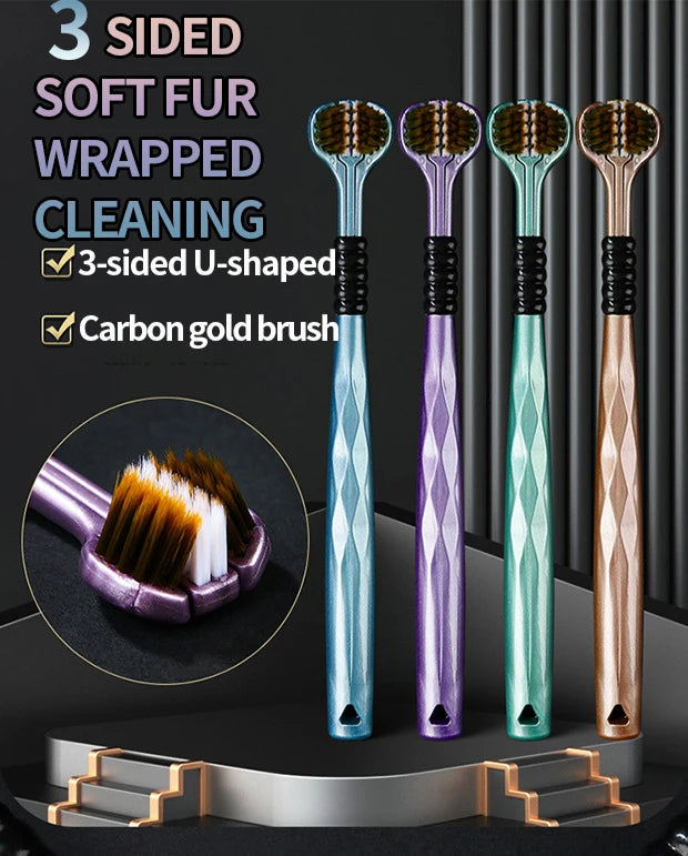 4PCS/2PCS/1PC - Three sided soft bristled toothbrush - Adult household cleaning and gingival protection advanced toothbrush