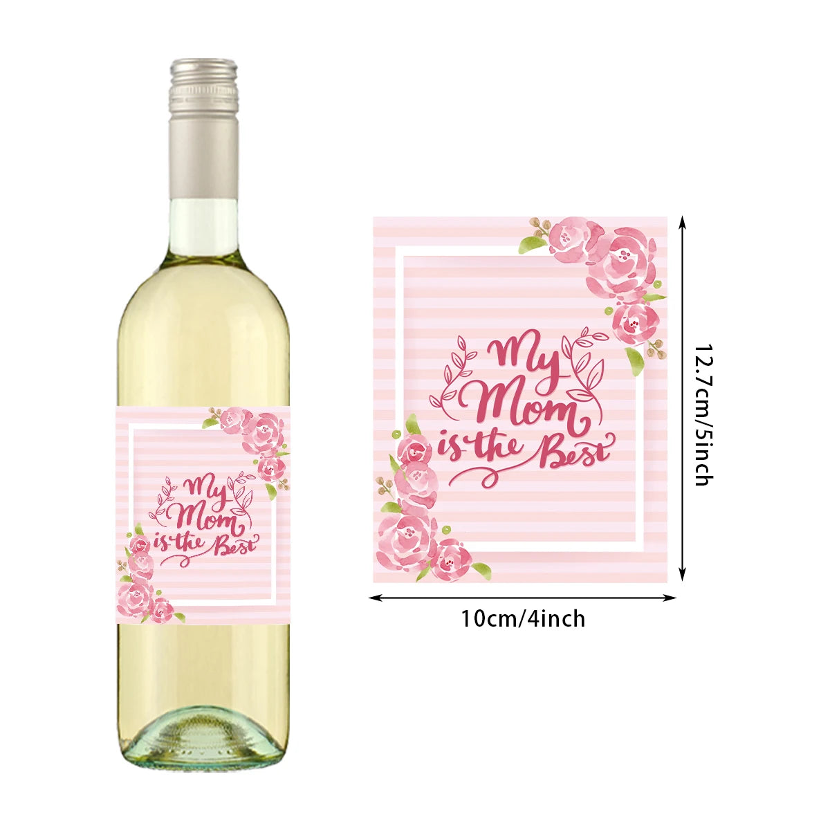 24pcs Mother's Day Wine Bottle Label Stickers | Floral Gift Decor