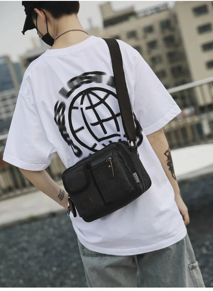 Men's Retro Canvas Shoulder Bag | Stylish Casual Messenger