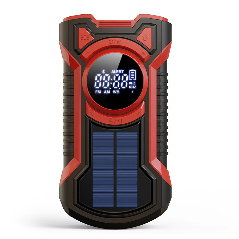 Portable Solar Emergency Weather Radio | Hand Crank & Bluetooth