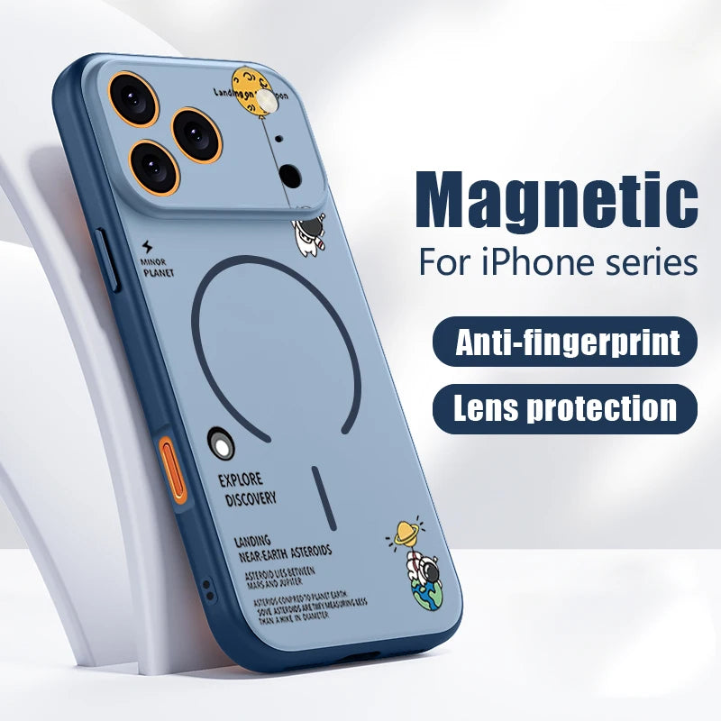 Hanging Astronaut Pattern Case for iPhone | Magnetic & Stylish Protection