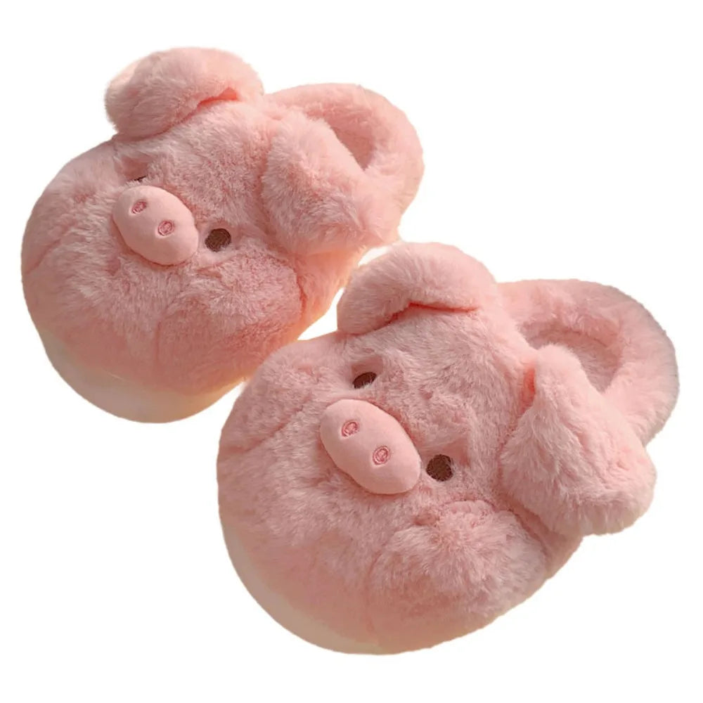 Cute Pig Plush Slippers for Kids | Adorable Winter Indoor Shoes