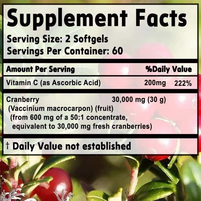 Cranberry Urinary Tract Cleanse Bladder Health Supplement