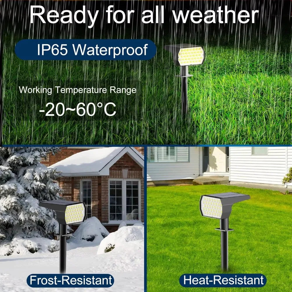 Focos solares LED | Iluminación impermeable para jardines y paisajes