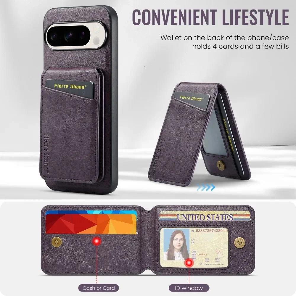 Detachable 2 in 1 Leather Wallet Case for Google Pixel | Card Holder