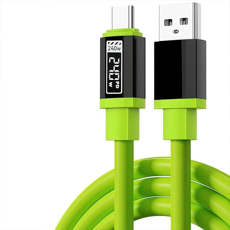 240W USB C Cable With Power Display | Fast Charging Cord