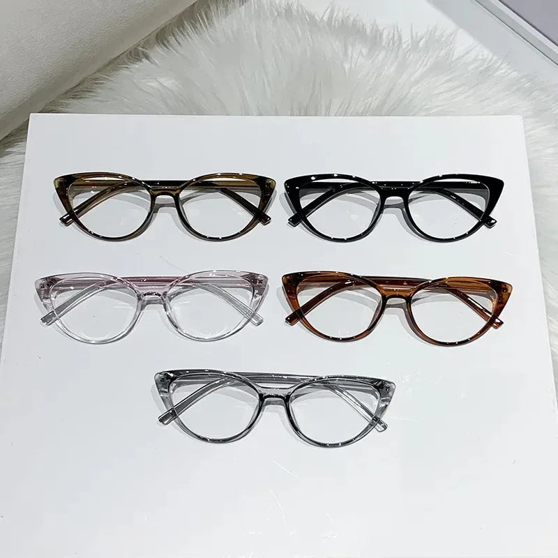 Fashionable cat-eye full-frame reading glasses, retro style, fashionable anti-blue light glasses, ladies' reading glasses