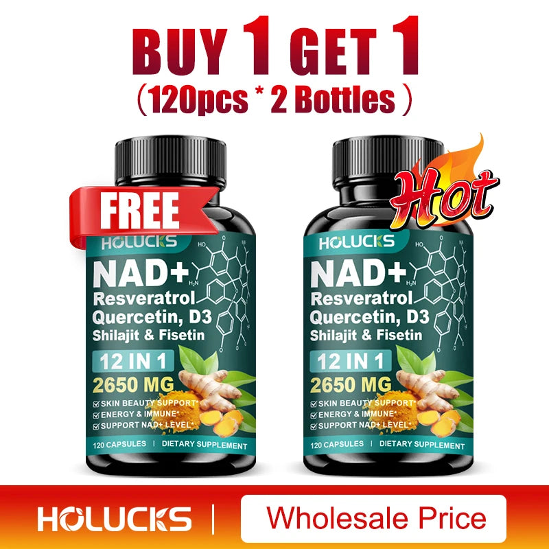 NAD+ Capsules with Resveratrol | Enhance Energy & Skin Health