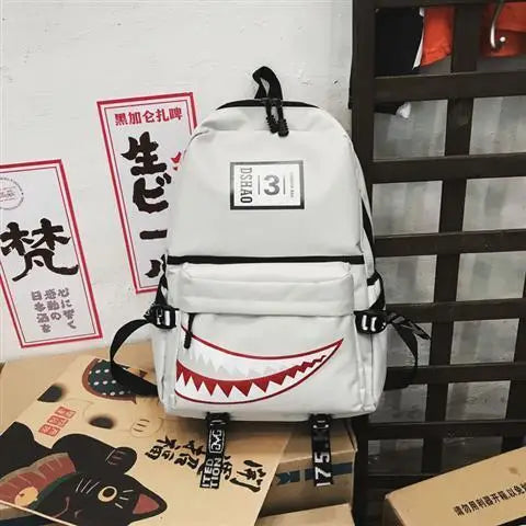 Fashion large back packs for girls boys black wateproof school Backpacks woman shark print travel bags mochilas escolar