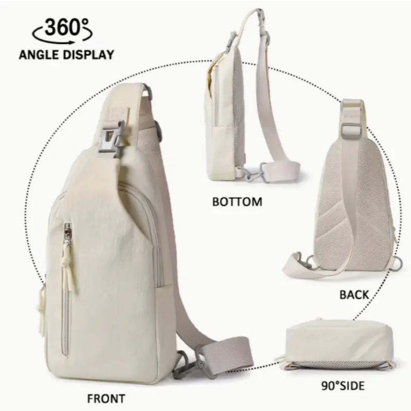 Large-Capacity Nylon Cross-Body Bag for Commuting and Travel