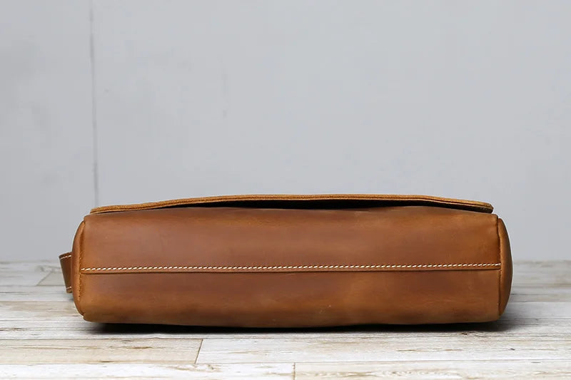 Retro Cowhide Men's Crossbody Bag | Handmade Leather Messenger